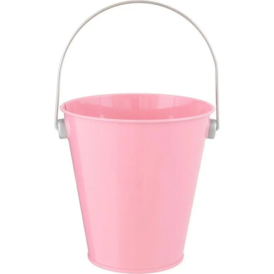 Pink Metal Favor Pail 3 Pink Metal Favor Pail