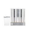 CLEAR Silver-Trimmed Premium Plastic Cups 20ct 1 CLEAR Silver-Trimmed Premium Plastic Cups 20ct -Costume Party Decor Store C662988 silver