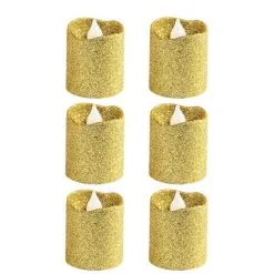 Glitter Gold Votive Flameless LED Candles 6ct