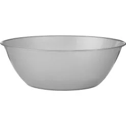 Silver Plastic Serving Bowl