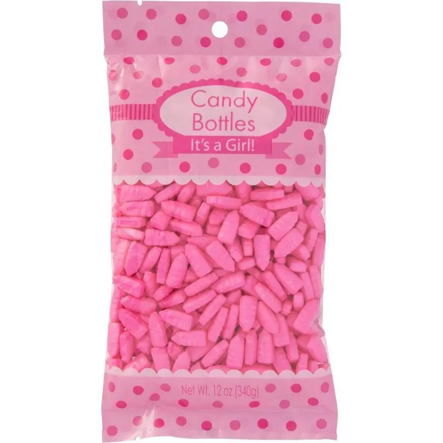 Bright Pink Bottle Baby Shower Candy 3 Bright Pink Bottle Baby Shower Candy