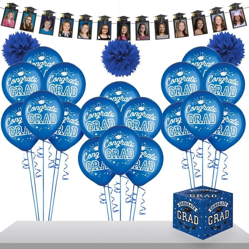 Blue Congrats Grad Graduation Gift Table Decorating Kit 3 Blue Congrats Grad Graduation Gift Table Decorating Kit