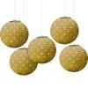 Mini Gold Polka Dot Paper Lanterns 5ct -Costume Party Decor Store C734108 gold
