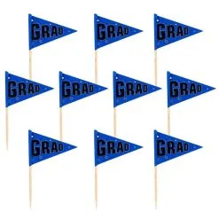 Blue Graduation Flag Picks 36ct