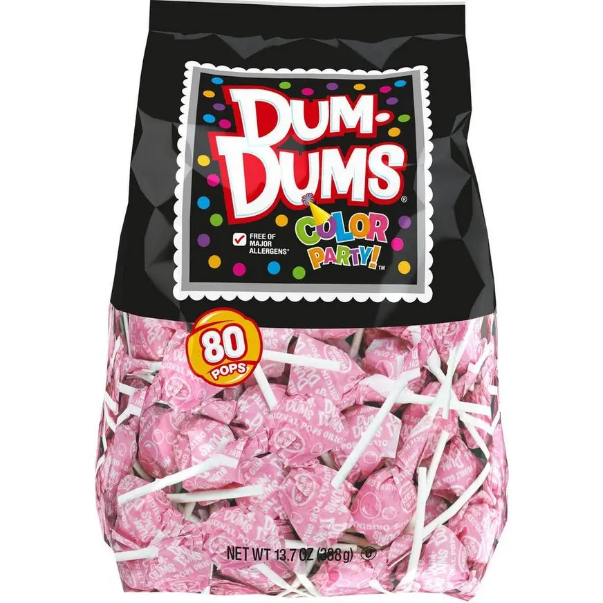 Pink Dum Dums Lollipops 80pc 3 Pink Dum Dums Lollipops 80pc