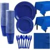Royal Blue Plastic Tableware Kit For 50 Guests 1 Royal Blue Plastic Tableware Kit For 50 Guests -Costume Party Decor Store C756783 royal blue