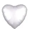 17in White Satin Heart Balloon 1 17in White Satin Heart Balloon -Costume Party Decor Store C794356 white