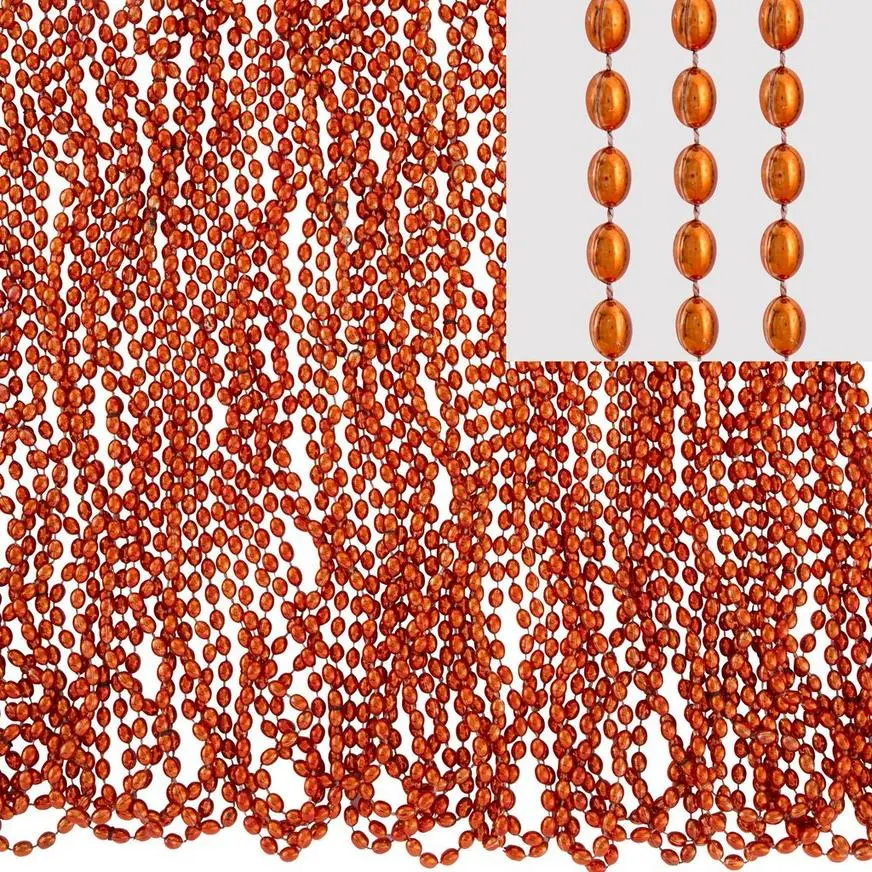 Metallic Orange Bead Necklaces 100ct 3 Metallic Orange Bead Necklaces 100ct