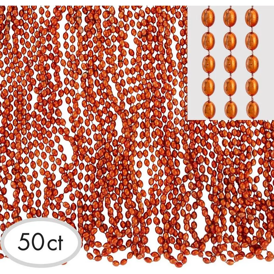 Metallic Orange Bead Necklaces 100ct 4 Metallic Orange Bead Necklaces 100ct - Image 2