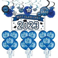 Blue Congrats Grad 2023 Graduation Decorating Kit