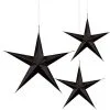 3D Black Star Decorations 3ct -Costume Party Decor Store C811522 black