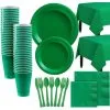 Festive Green Plastic Tableware Kit For 100 Guests -Costume Party Decor Store C812483 festive green