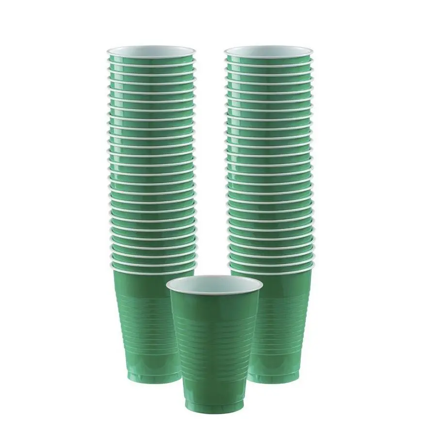 Festive Green Plastic Tableware Kit For 100 Guests 8 Festive Green Plastic Tableware Kit For 100 Guests - Image 6