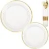 White Gold-Trimmed Premium Tableware Kit For 40 Guests