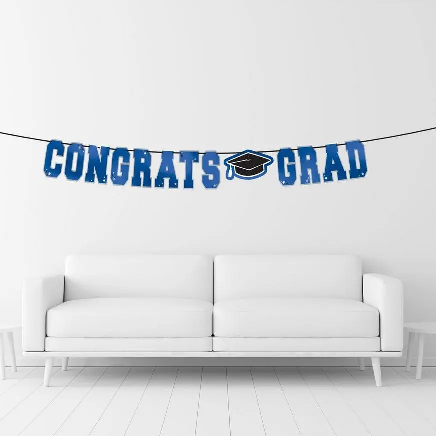 Blue Congrats Grad Letter Banner 4 Blue Congrats Grad Letter Banner - Image 2