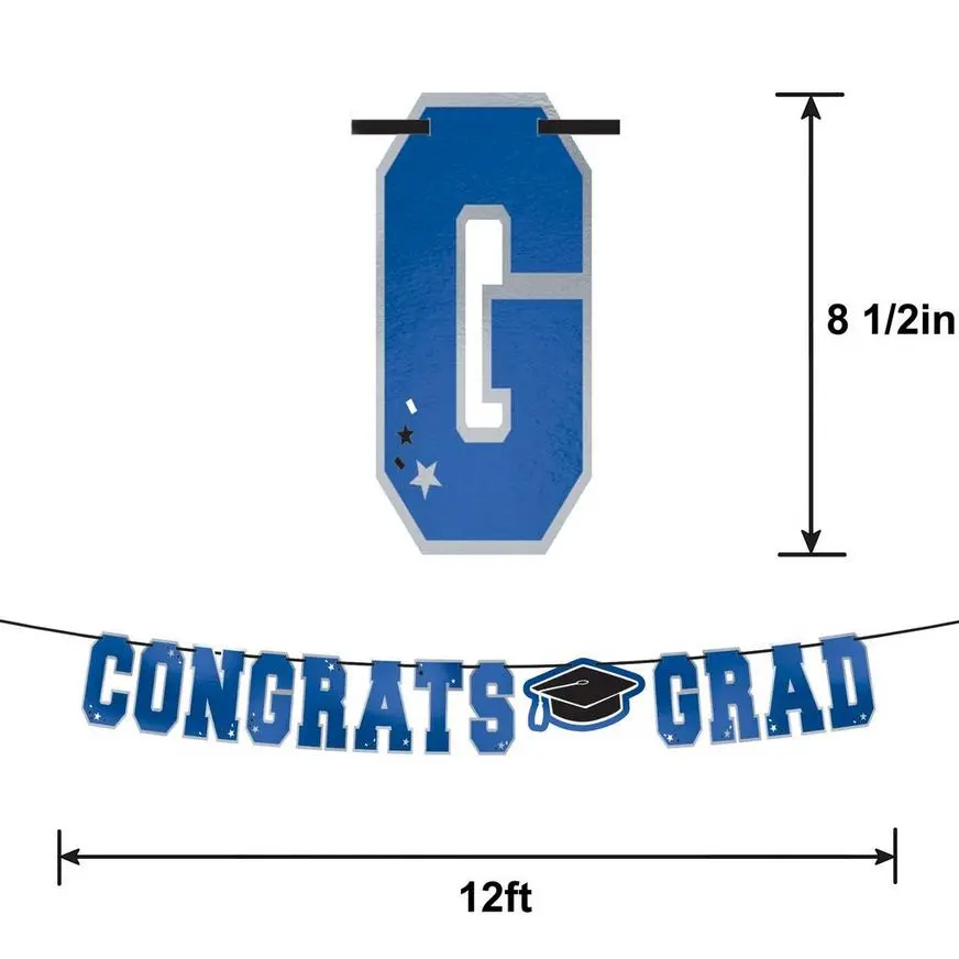 Blue Congrats Grad Letter Banner 5 Blue Congrats Grad Letter Banner - Image 3