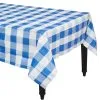 Blue & White Plaid Table Cover -Costume Party Decor Store C827007 royal blue