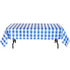 Blue & White Plaid Table Cover -Costume Party Decor Store C827007 royal blue 03