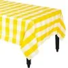 Yellow & White Plaid Table Cover