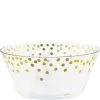 Metallic Gold Polka Dots Plastic Serving Bowl, 10in -Costume Party Decor Store C835200 gold