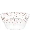 Metallic Rose Gold Polka Dots Plastic Serving Bowl, 10in