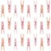 Mini Pink Clothespin Baby Shower Favor Charms 24ct