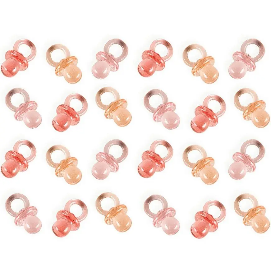 Mini Pink Pacifier Baby Shower Favor Charms 24ct 3 Mini Pink Pacifier Baby Shower Favor Charms 24ct