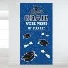 Custom School Colors Pride Blue Graduation Backdrop
