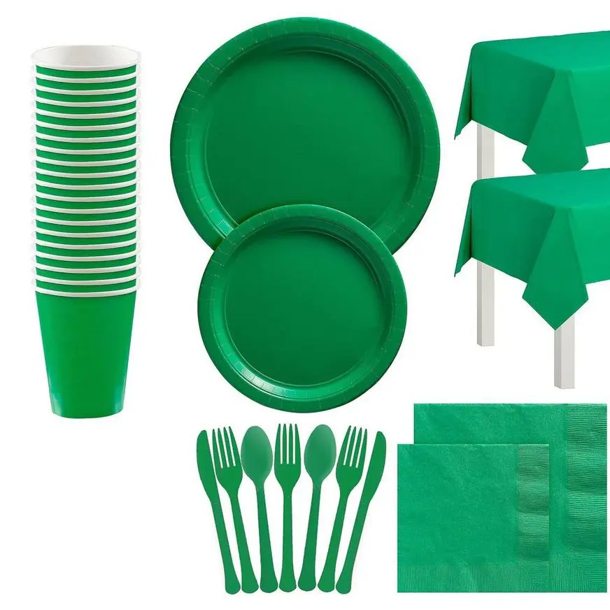 Party City Festive Green Tableware Kit For 20 Guests 3 Party City Festive Green Tableware Kit For 20 Guests
