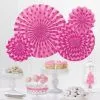 Glitter Bright Pink Polka Dot & Chevron Paper Fan Decorations, 4ct -Costume Party Decor Store C877149 hot pink