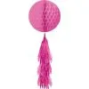 Bright Pink Honeycomb Ball Decoration With Tail, 11 1/2in X 27 1/2in -Costume Party Decor Store C877165 hot pink