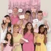 Glitter Pink & Gold Baby Shower Scene Setter With Photo Booth Props -Costume Party Decor Store C881824 pink