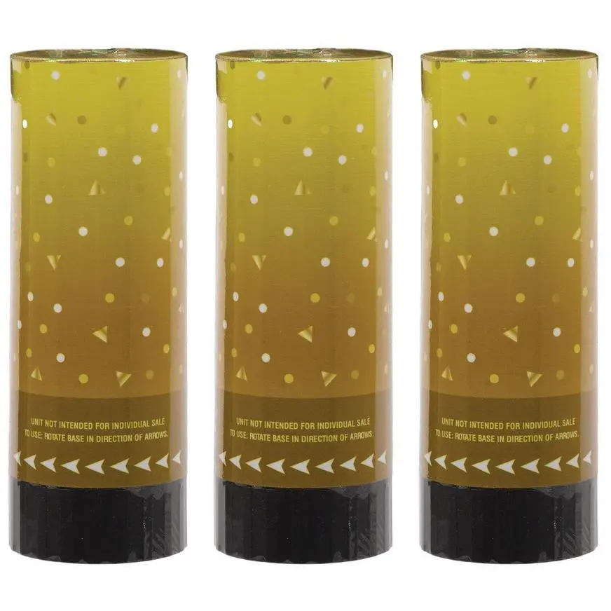 Gold Confetti Party Poppers, 4in, 3ct 3 Gold Confetti Party Poppers, 4in, 3ct