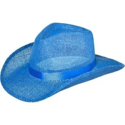 Blue Burlap Cowboy Hat