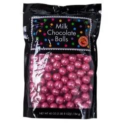 Party City Pink Milk Chocolate Balls, 40oz