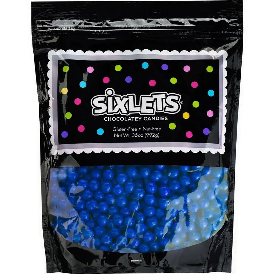 Party City Royal Blue Chocolate Sixlets, 35oz 3 Party City Royal Blue Chocolate Sixlets, 35oz