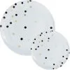 Black Confetti Round Premium Plastic Dinner (10.5in) & Dessert (7.5in) Plates, 20ct