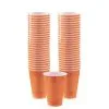 Orange Plastic Cups, 12oz, 50ct -Costume Party Decor Store C920118 orange