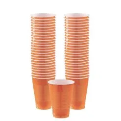 Orange Plastic Cups, 12oz, 50ct
