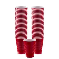 Red Plastic Cups, 12oz, 50ct