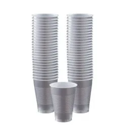 Silver Plastic Cups, 12oz, 50ct