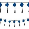 Blue Grad Cap & Tassel Felt & Ribbon Garland, 9ft 1 Blue Grad Cap & Tassel Felt & Ribbon Garland, 9ft -Costume Party Decor Store C935375 royal blue
