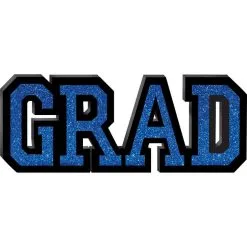 Glitter Blue Grad Fiberboard Stand Sign, 13.1in X 5.25in