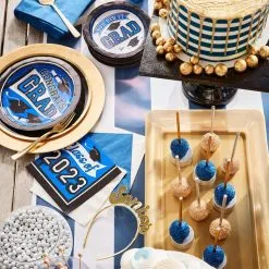 Blue True To Your School Graduation Paper Dessert Plates, 6.75in, 20ct 5 Blue True To Your School Graduation Paper Dessert Plates, 6.75in, 20ct -Costume Party Decor Store C935459 royal blue 01