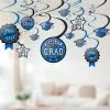 Blue Congrats Grad Swirl Decorations, 12pc -Costume Party Decor Store C935508 royal blue