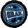 Blue Congrats Grad Foil Balloon, 17in - True To Your School -Costume Party Decor Store C936389 royal blue