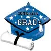 Blue Grad Cap & Diploma Foil Balloon, 25in -Costume Party Decor Store C936407 royal blue