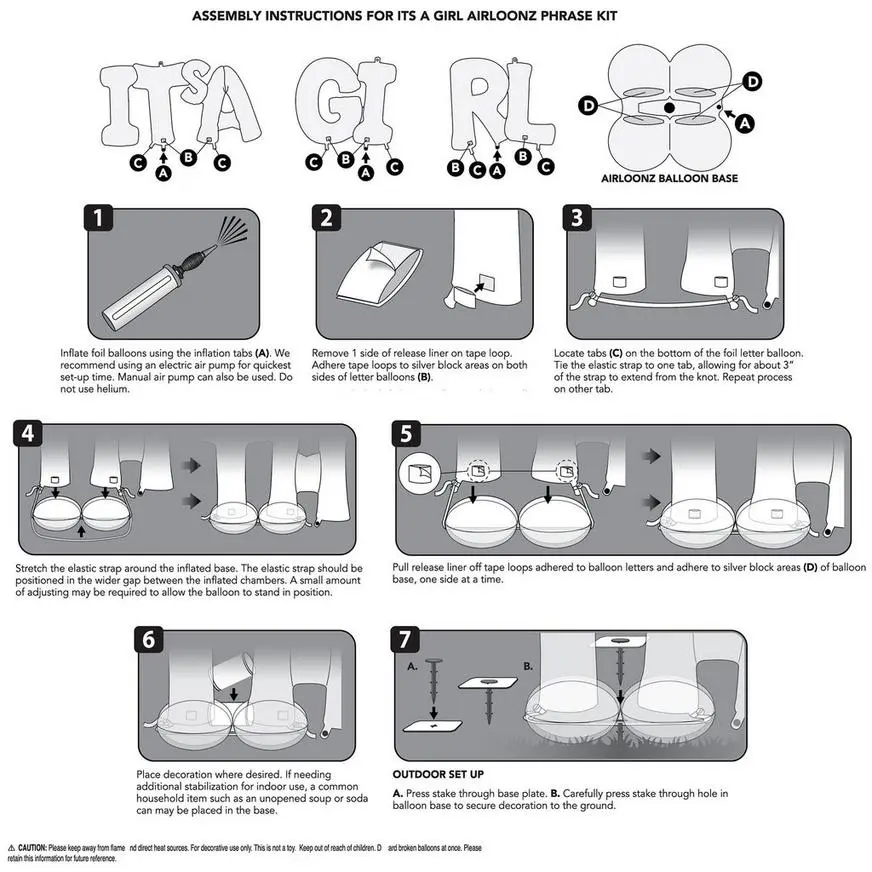 AirLoonz It’s A Girl Balloon Phrase Yard Decoration Kit 4 AirLoonz It’s A Girl Balloon Phrase Yard Decoration Kit - Image 2