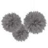 Silver Tissue Pom Poms, 16in, 3ct