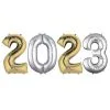 Silver & Gold 2023 Balloon Year, 34in -Costume Party Decor Store C948083 mixed metals